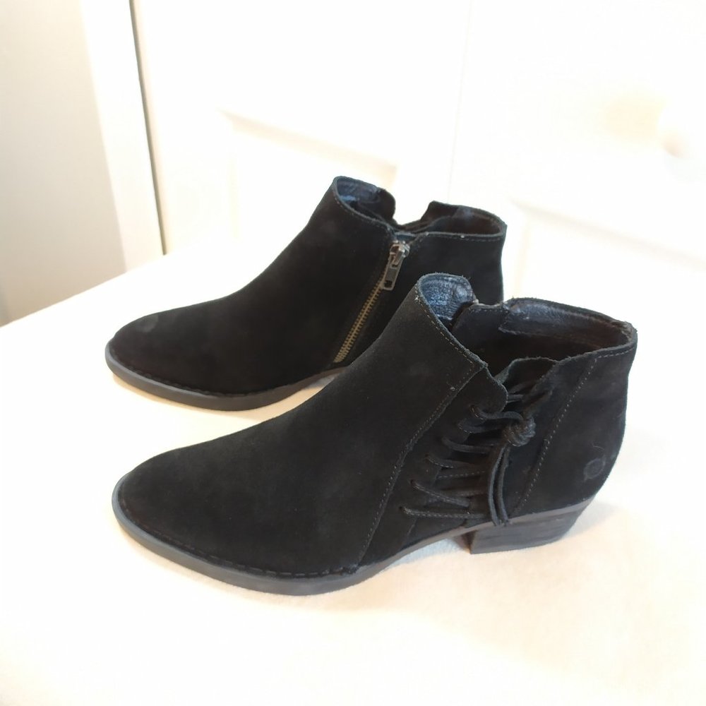 COPY - Born Bessie Bootie Black Suede Ankle Boots 7.5M